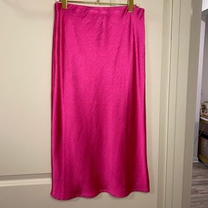 Pink satin skirt